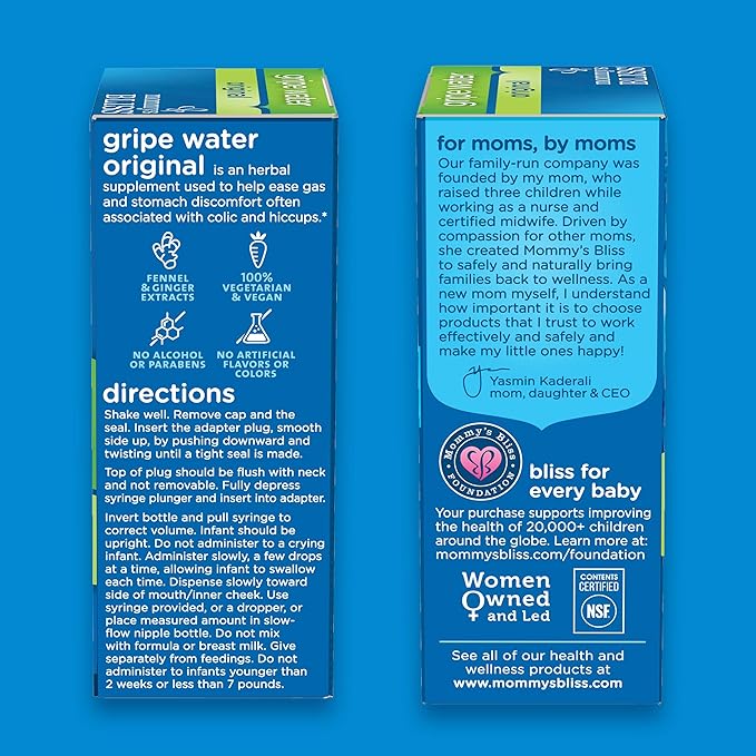 Mommy's Bliss Gripe Water & Baby Gas Relief Drops Combo Pack, Relieves Gas, Colic, Hiccups & Fussiness, Gentle for Babies, Total 3 oz