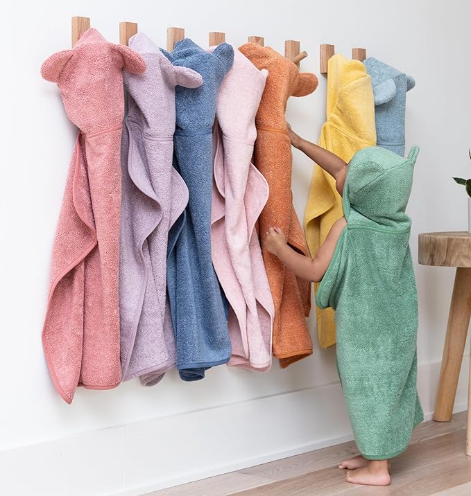 Bella Tunno Baby Bath Towel and Wash Mitt Set – Soft Absorbent Hooded Towels and Mitt-Style Baby Washcloths, Oeko-TEX Certified (Sunshine)