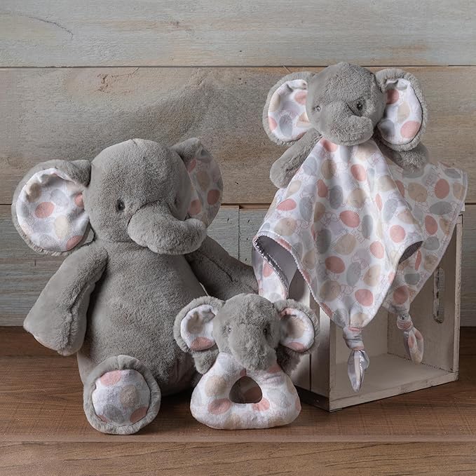 Mary Meyer Soft Ring Baby Rattle, 5-Inches, Grey Kalahari Elephant