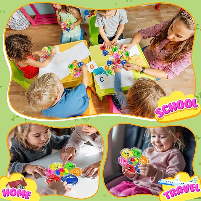 MORECOLL Color Sorting Sensory Toys for Toddlers & Kids, Preschool Fine Motor Skills for Autism, Fidget Color Matching Travel Toys, Calm Down Toy, Birthday Gifts for Boys & Girls