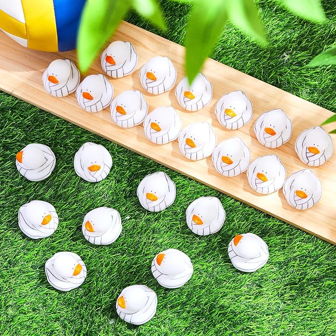 Deekin Rubber Ducks 2 Inch Bulk Sport Party Favors for Team Events Decorations Birthday Party Supplies Club Player Gift(24 Pcs,Volleyball)