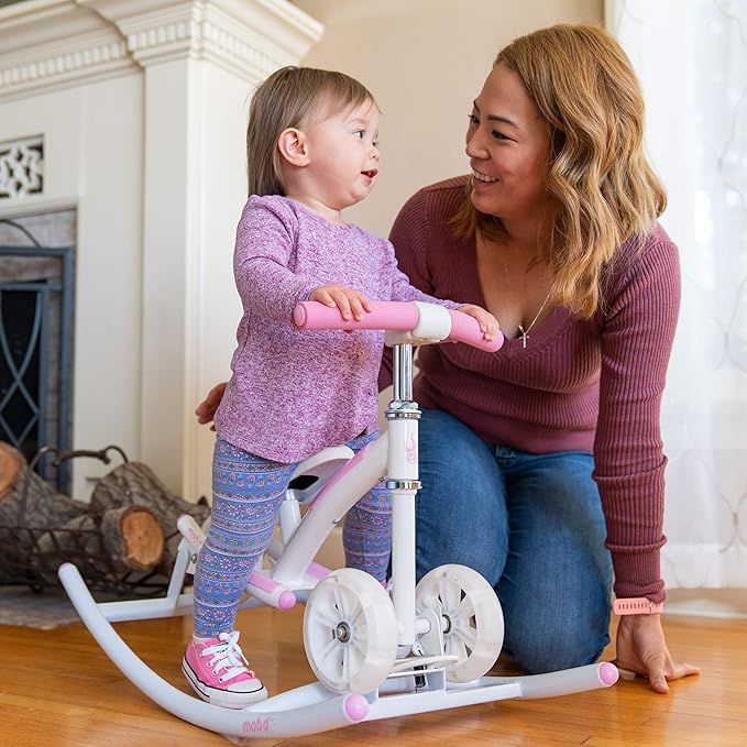 Mobo Cruiser Wobo Rocking Horse Ride On & Baby Balance Bike Pink, seat height adjusts 11-19 inches