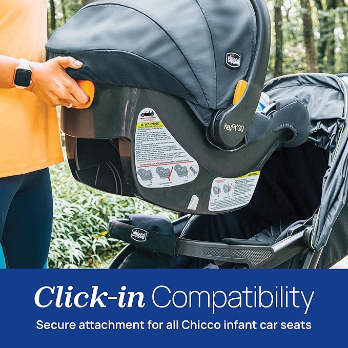 Chicco Activ3 Jogging Stroller Travel System, Activ3 Jogging Stroller with KeyFit 30 Infant Car Seat and Base, Solar/Grey