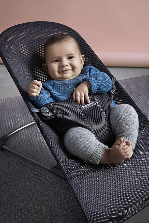 BabyBjörn Fabric Seat for Bouncer - Anthracite, Mesh, Anthracite, 1 Count (Pack of 1)