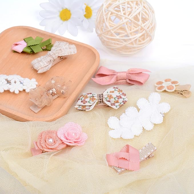 Baby Girl Hair Clips Hair Bows for Girls with Hair Bows Holder (Color E)