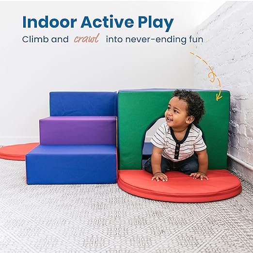 ECR4Kids SoftZone Corner Tunnel Maze Foam Play Climber