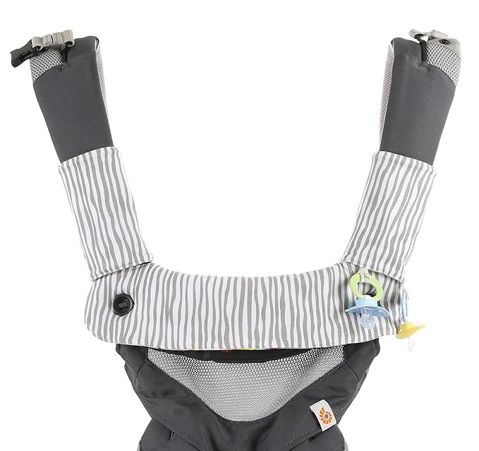 Premium Drool and Teething Reversible Cotton Pad | Fits Ergobaby Four Position 360 + Most Baby Carriers | Pink Herringbone Design | Hypoallergenic | Great Baby Girl Shower Gift by Mila Millie