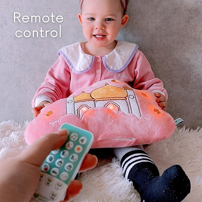 Mommy Yasmin - Soothe & Glow Talking Cloud | Muslim & Islamic Toy | Eid Gift | Quran & Dua | Interactive + Relaxing | Remote | for Baby + Toddlers + Kids (Blue)