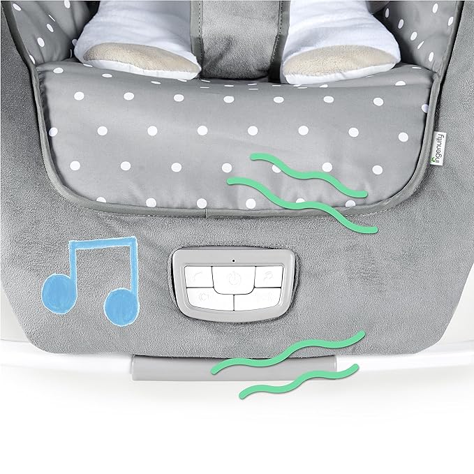 Ingenuity 2-in-1 Lightweight Infant to Toddler Rocker and Baby Bouncer - Tummy Time Mat, Vibrations & Sounds, 0-30 Months Up to 40 lbs (Cuddle Lamb)