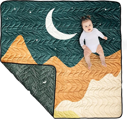 Kinder Cloth Diaper Co Adventure Play Mat - Machine Washable, Reversible, Water-Resistant, Quilted Blanket