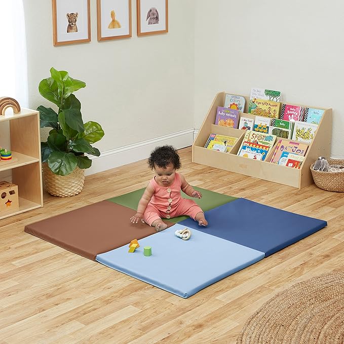 ECR4Kids SoftZone Quad Fold-N-Go Activity Mat, Folding Playmat, Contemporary