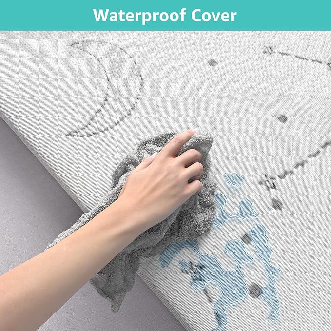 YENING Trifold Pack and Play Mattress Pad Foldable 38x26 Waterproof Baby Mattress for Pack N Play Matress Topper Breathable 1" Thick