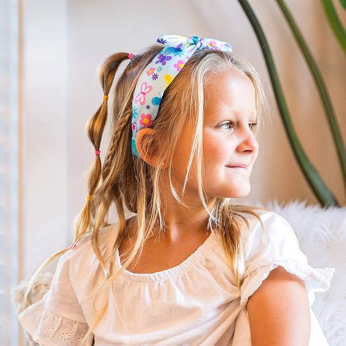 FROG SAC Rabbit Ear Headband for Girls, Knotted Toddler Bow Headbands for Kids, Cute Child Butterfly Knot Hair Bands for Toddlers, Hard Flower Head Band for Children, Daisy Girl Hair Accessories