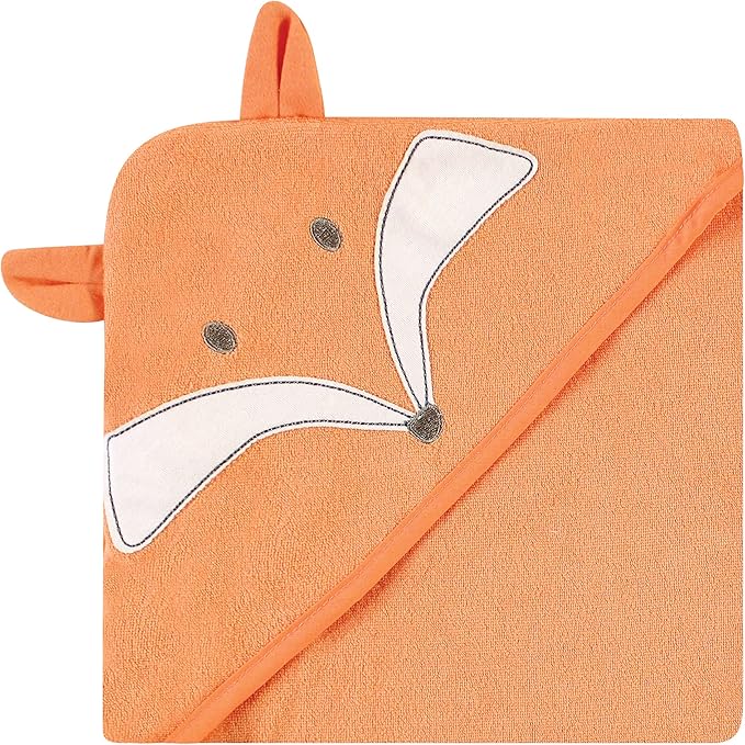 Hudson Baby Unisex Baby Cotton Rich Hooded Towels, Fox, One Size