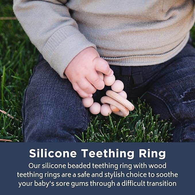Babeehive Goods Teething Ring | Soothing Comfort for Your Little One | Safe and Effective Relief | Highly Sffective Teething Aid, Perfect for Soothing Sore Gums and Providing Comfort (Apricot)