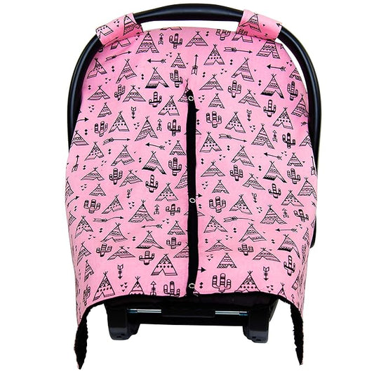 JLIKA Baby Car Seat Canopy Cover - Infant Canopy Cover for Newborns Infants Babies Girls Boys Best Shower Gift for carseats (Mermaid)