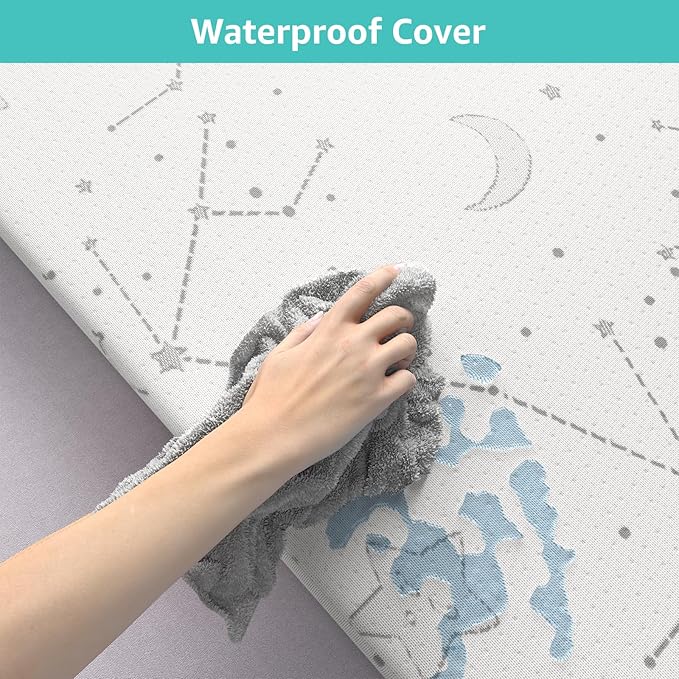 YENING Breathable Pack and Play Mattress Pad 38x26 Waterproof Baby Mattress for Pack N Play Matress Topper Waterproof with Strap