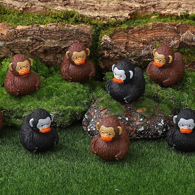 50pcs Sasquatch Rubber Ducks for Jeep Funny Sasquatch Rubber Bath Toys Birthday Party Favors for Cruise Ships (Black,Brown)