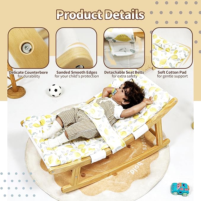 Damoch Family® Baby Relax Helper - Gentle Rocker & Recliner for Infants to Toddlers (3 Months to 3 Years), Soothing Baby Lounger with 100lbs Weight Limit, Relaxing Non-Electric Bouncer for Calm Naps