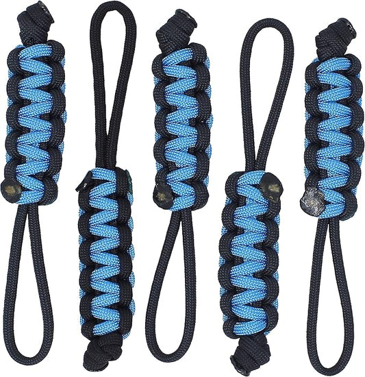 BubbasGarageTv - Large Heavy Duty Paracord Zipper Pulls (Light Blue)