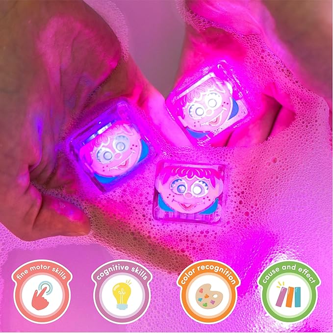 Glo Pals x Sesame Street Water-Activated Light-Up Cubes for Sensory Play (Abby Cadabby - Cubes with Character)
