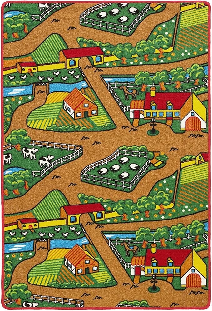 Farm Animals Zoo Kids Baby Play Playing Mat Carpet Fun Educational Playmat (3 Feet x 5 Feet)