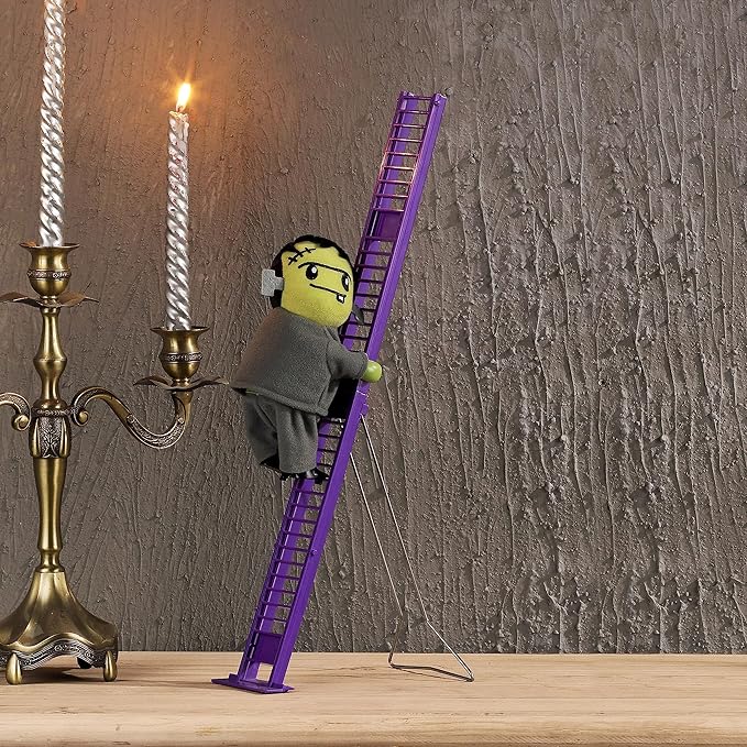 Mr. Halloween Miniature Super Climber Musical Animated Indoor Halloween Decoration, 17 Inches, Frankie