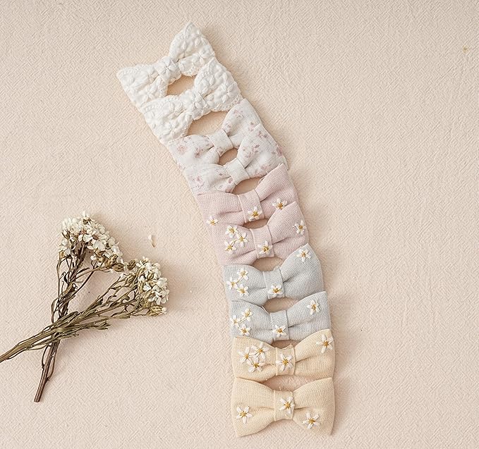 Fancy Clouds Baby Hair Clips with Bows for Girls,20pc Handmade Fully Lined Hair Barrettes,Hair Accessories for All Age Girls Toddlers Infants kids Gifts