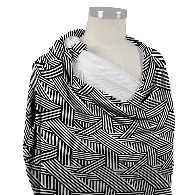 Bebe au Lait 5-in-1 Multi-Use Cover: Nursing Covers for Breastfeeding, Infinity Scarf, Nursing Shawl, Car Seat Cover, Shopping Cart Cover, Carrier Cover, Privacy Nursing Cover - Knightsbridge
