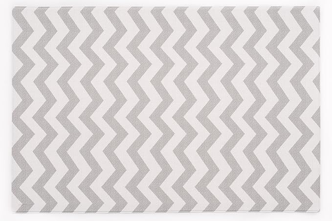 Baby Care Play Mat (Large, Zig Zag - Grey) 82'' x 55'' Original One-Piece Reversible Rollable Waterproof Play Mat for Infants, Babies, Toddler, and Kids