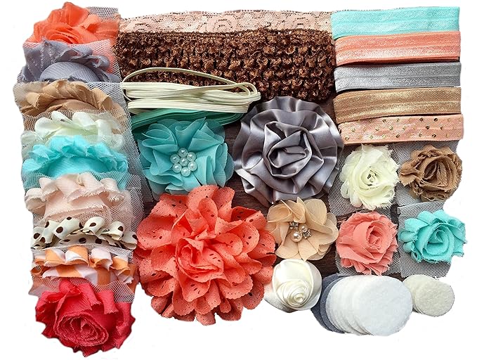 Mini Headband Kit Makes 14 Headbands, DIY Baby Headband Kit - Sandy Beaches