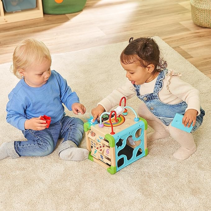 VTech Interactive Wooden Play Cube - Interactive Play Cube with FSC® Certified Wood - with Various Elements, Songs and Music - for Children Aged 12-36 Months