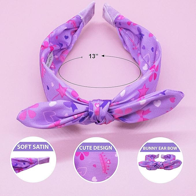 FROG SAC Princess Knotted Headbands for Girls, Toddlers, and Kids - Knot Hair Bands, Rabbit Ear Head Bands, Heart Daisy Hair Accessories