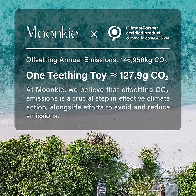 Moonkie Teething Toy Set of 2, Safe & Easy to Hold BPA Free Silicone Teethers, 360° Baby Toothbrush with Suction Base, Teether Toys Best for Babies 6-12 Months (Koala Ether/Sage)