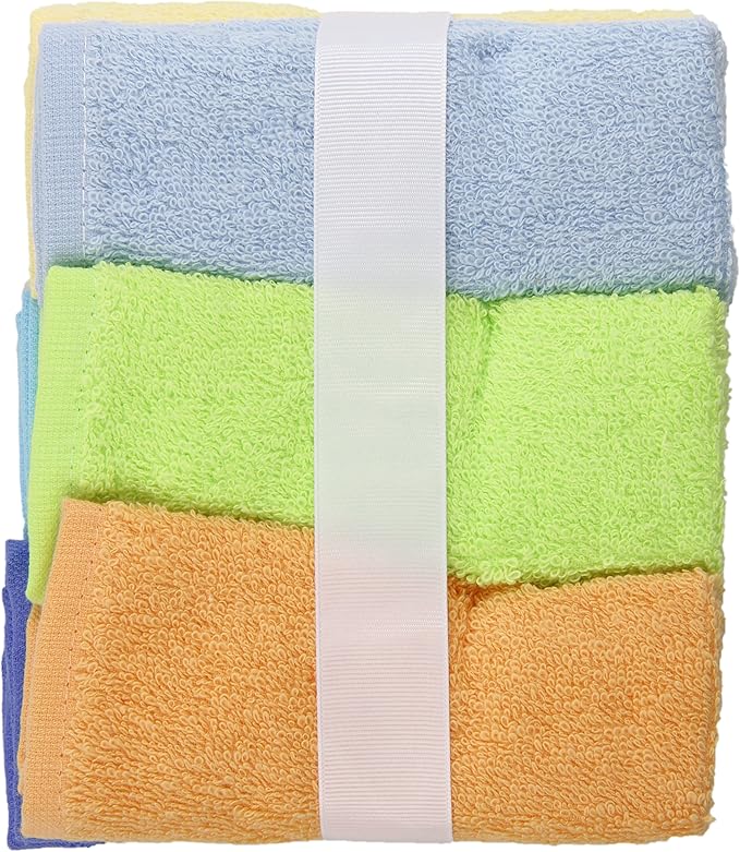 Luvable Friends Unisex Baby Super Soft Cotton Washcloths, Blue, One Size