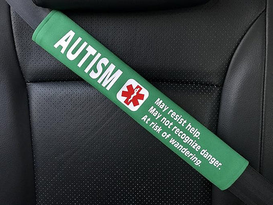 Autism Medical Alert Seat Belt Cover (Emerald Green)