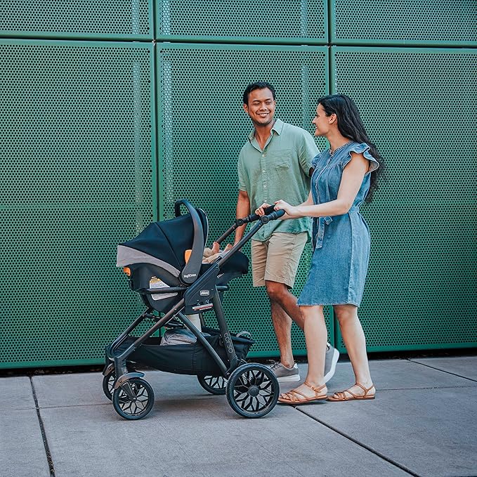 Chicco Corso LE ClearTex Modular Travel System, Corso LE Modular Stroller with KeyFit Max ClearTex Infant Car Seat and Base, Canyon/Grey
