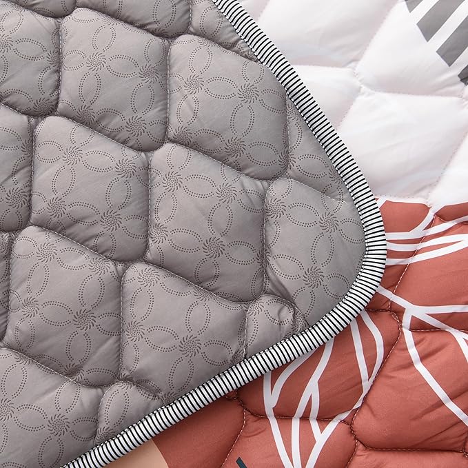 TADO MUSLIN Baby Play Mat 50x50 Inch, Thickened Soft Floor Mat for Playpen, Machine Washable Foam Crawling Mat with Non-Slip Bottom for Babies and Toddlers, Foldable Padded Playmat