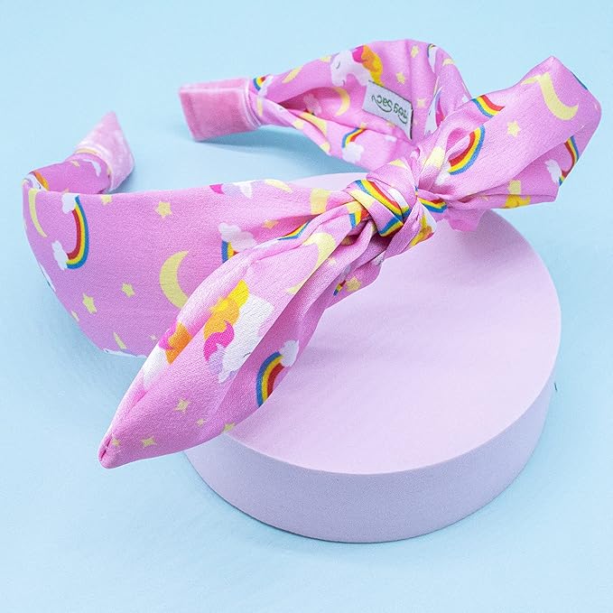 FROG SAC Unicorn Headband for Girls, Bow Knot Headbands for Kids, Cute Rainbow Knotted Hair Bands for Children, Little Girl Toddler Hair Accessories (Unicorn)