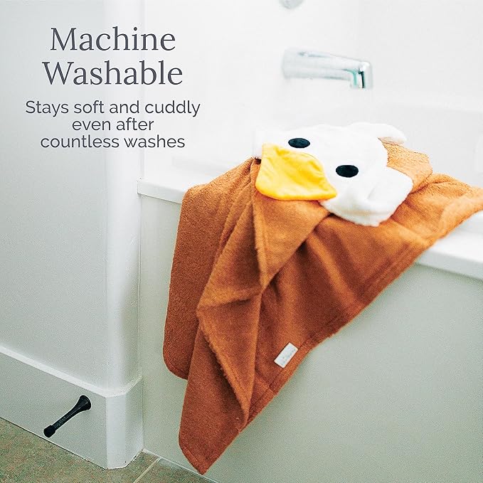 Natemia Premium Hooded Baby Towels - Ultra Soft Baby Bath Towel with Animal Design, Toddler Bath Towel, Newborn Towels for Boys and Girls - Brown Lion