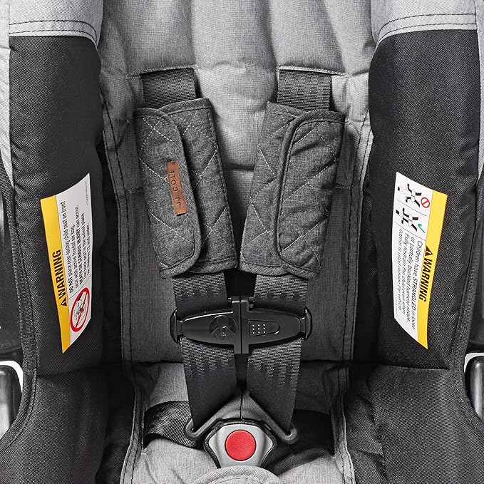 JJ Cole Reversible Seat Belt Covers - Quilted Seat Belt Cover for Car Seat Straps - Heather Gray - Car Seat Belt Cover - Baby Travel Essentials