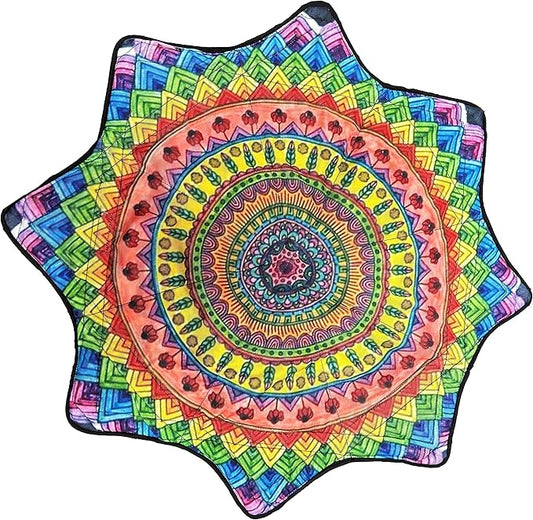 Mougee Mini Star Flow Star - 20" Diameter - Smaller Size for Smaller Hands and Easier Spinning (Harvest Mandela)
